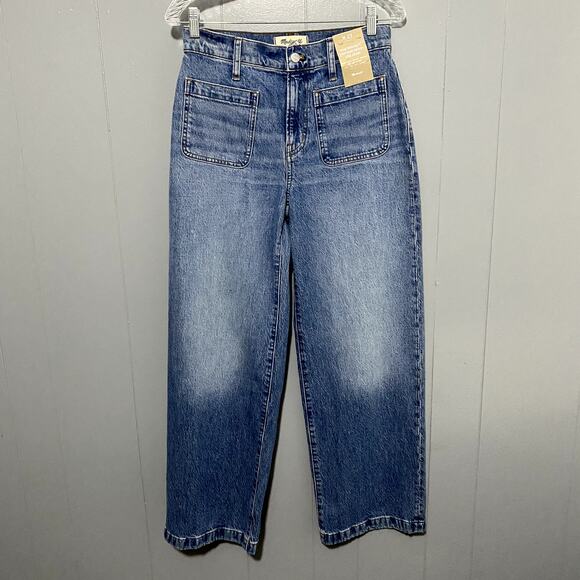 NEW Madewell The Emmett Wide-Leg Full Length Jean Patch Pocket Edition 27 - Picture 3 of 11
